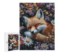 Sleeping Fox in Flowers-1 Puzzle 1000 Pièces Educa Jouet en Bois Cadeau Unique Décoration Intérieure Jeu Éducatif Challenge Toy Adultes Et Enfants À Partir De 14 Ans 500 PCS