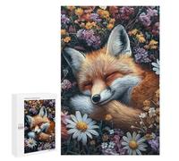 Sleeping Fox in Flowers-1 Puzzle 1000 Pièces Educa Jouet en Bois Cadeau Unique Décoration Intérieure Jeu Éducatif Challenge Toy Adultes Et Enfants À Partir De 14 Ans 1000 PCS