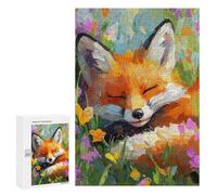Sleeping Fox in Flowers-2 Puzzle 1000 Pièces Educa Jouet en Bois Cadeau Unique Décoration Intérieure Jeu Éducatif Challenge Toy Adultes Et Enfants À Partir De 14 Ans 300 PCS