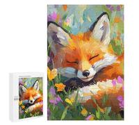 Sleeping Fox in Flowers-2 Puzzle 1000 Pièces Educa Jouet en Bois Cadeau Unique Décoration Intérieure Jeu Éducatif Challenge Toy Adultes Et Enfants À Partir De 14 Ans 1000 PCS