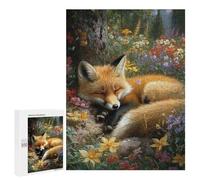 Sleeping Fox in Flowers Puzzle 1000 Pièces Educa Jouet en Bois Cadeau Unique Décoration Intérieure Jeu Éducatif Challenge Toy Adultes Et Enfants À Partir De 14 Ans 500 PCS