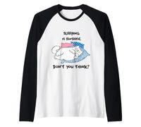 Sleeping is Fantastic Lazy Cat Chaton procrastinant Manche Raglan