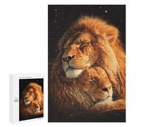 Sleeping Lions in Starry Sky Puzzle 1000 Pièces Educa Jouet en Bois Cadeau Unique Décoration Intérieure Jeu Éducatif Challenge Toy Adultes Et Enfants À Partir De 14 Ans 1000 PCS