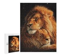 Sleeping Lions in Starry Sky Puzzle 500 Pièces Educa Jouet en Bois Cadeau Unique Décoration Intérieure Jeu Éducatif Challenge Toy Adultes Et Enfants À Partir De 14 Ans 500 PCS