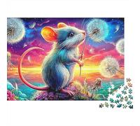 Sleeping Mouse Puzzle 1000 pièces Adultes Souris Pissenlits Coucher Soleil Qualité supérieure épaisse Robuste Haute qualité vibrante stimulante Difficile Anti-Stress 70x50cm/1000pcs