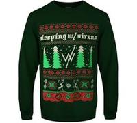 Sleeping With Sirens Pull de Noël Homme Vert Foncé Sous Licence Officielle Vert G