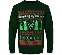 Sleeping With Sirens Pull de Noël Homme Vert Foncé Sous Licence Officielle Vert G