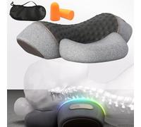 Sleeplift Zen Neck Coussin chauffant, Oreiller de massage 3 en 1 chauffant pour la nuque en mousse à mémoire de forme (Gris,Massage + compression chaude + lifting)