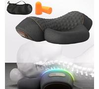 Sleeplift Zen Neck Coussin chauffant, Oreiller de massage 3 en 1 chauffant pour la nuque en mousse à mémoire de forme (Noir,Massage + compresse chaude)