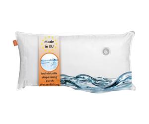 sleepling 190111 Oreiller d'eau | 100% Coton | Fabriqué dans l'UE | Lavable à 40 degrés | Certifié Ökotex | 40 x 80 cm, Blanc