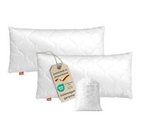 sleepling 191120 Lot de 2 oreillers Komfort 100, Lavable à 60 degrés, Made in EU, Garantie de Remplissage, Garantie de Taille, 40 x 80 cm, Blanc