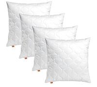 sleepling 191121 Lot de 2 Coussins Komfort 100, Oreiller décoratif, Coussin pour canapé, Lavable à 60 degrés, fabriqué en EU, Garantie de Remplissage, Garantie de Taille, 50 x 50 cm, Blanc