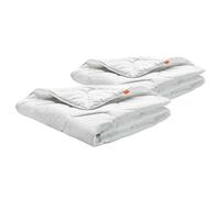 sleepling 191124 Lot de 2 couettes d’été légères (Remplissage 520 GR.), 100% Microfibre, 155 x 220 cm, Blanc