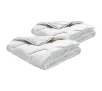 sleepling 191126 Lot de 2 couettes Toute année Moyennes (Remplissage 1.065 GR.), 100% Microfibre, 155 x 220 cm, Blanc