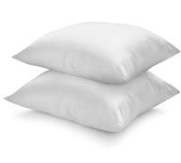 sleepling 193781 Lot de 2 oreillers avec Cyclafill | 60 x 60 cm, blanc | Remplissage de bouteilles en plastique recyclées | Lavable à 60 degrés | moyen à ferme
