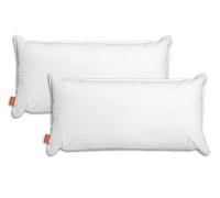 sleepling 193790 Lot de 2 oreillers d'eau | 100% Coton | Fabriqué dans l'UE | Lavable à 40 degrés | Certifié Ökotex | 40 x 80 cm, Blanc
