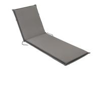 sleepling 193932 Coussin d'extérieur pour chaises Longues | Chaise de Jardin | Bain de Soleil | Fabriqué en UE | Bande de réglage | Housse Amovible et Lavable, 190 x 58 x 6 cm, Gris