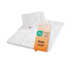 sleepling 194478 Enfant Set pour lit de bébé | Couette d’Hiver Chaude 100 x 135 cm | Oreiller Plat 40 x 60 cm | 100% Microfibre | Made in EU | Ökotex 100 | Garantie de Chaleur, Blanc