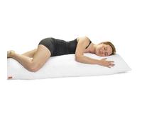 sleepling 194494 Oreiller latéral | Coussin d'allaitement | 100% Microfibre Souple | Fermeture à glissière | 2.0 kg de Remplissage | 40 x 200 cm, Blanc