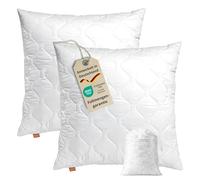 sleepling 196139 Lot de 2 Coussins Komfort 100, Oreiller décoratif, Coussin pour canapé, Lavable à 60 degrés, fabriqué en EU, Garantie de Remplissage, Garantie de Taille, 45 x 45 cm, Blanc