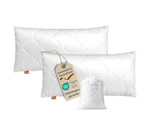 sleepling 196143 Lot de 2 oreillers Komfort 100, Oreiller hôtelier, Oeko-Tex, Lavable à 60 degrés, fabriqué en EU, Garantie de Remplissage, Garantie de Taille, 60 x 80 cm, Blanc