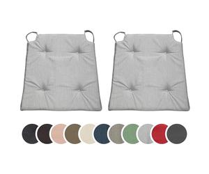sleepling 196500 Lot de 2 Coussins de Chaise | Coussin de siège | pour intérieur et extérieur | 100% Microfibre | Made in EU | Tailles: 42 (Devant) 35 (derrière) x 40 x 5 cm, Gris Clair