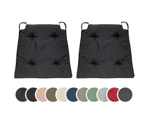 sleepling 196501 Lot de 2 Coussins de Chaise | Coussin de siège | pour intérieur et extérieur | 100% Microfibre | Made in EU | Tailles: 42 (Devant) 35 (derrière) x 40 x 5 cm, Noir