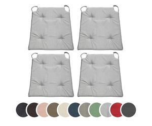 sleepling 196502 Lot de 4 Coussins de Chaise | Coussin de siège | pour intérieur et extérieur | 100% Microfibre | Made in EU | Tailles: 42 (Devant) 35 (derrière) x 40 x 5 cm, Gris Clair