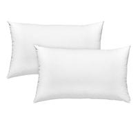 sleepling 197136 Lot de 2 oreillers en Plumes | 100% Coton | Coussins pour canapé | Lavable à 60 °C | Certifié Ökotex 100 et Downpass | Fabriqué en UE | 30 x 50 cm, Blanc