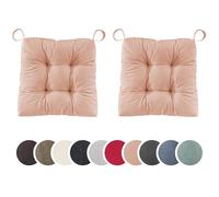 sleepling 197407 Lot de 2 Coussins de Chaise | Coussin de siège | pour intérieur et extérieur | 100% Coton | Made in EU | Tailles: 40 (Devant) 35 (derrière) x 38 x 7 cm, Rose