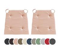 sleepling 197568 Lot de 2 Coussins de Chaise | Coussin de siège | pour intérieur et extérieur | 100% Coton | Made in EU | Tailles: 42 (Devant) 35 (derrière) x 40 x 5 cm, Rose
