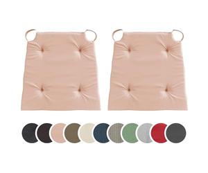 sleepling 197568 Lot de 2 Coussins de Chaise | Coussin de siège | pour intérieur et extérieur | 100% Coton | Made in EU | Tailles: 42 (Devant) 35 (derrière) x 40 x 5 cm, Rose