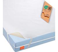 sleepling 197772 Surmatelas imperméable en molleton avec revêtement respirant Lavable à 95 °C Fabriqué en Allemagne Caoutchouc d'angle Blanc 90 x 200 cm