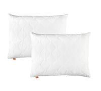 sleepling Basic 100 - Lot de 2 oreillers rembourrés, Coussins - Certifié Ökotex - Lavable jusqu'à 60 °C - Fabriqué en UE - Garantie de remplissage - Taille garantie - 70 x 90 cm - Blanc