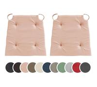 sleepling 197568 Lot de 2 Coussins de Chaise | Coussin de siège | pour intérieur et extérieur | 100% Coton | Made in EU | Tailles: 42 (Devant) 35 (derrière) x 40 x 5 cm, Rose