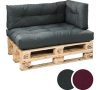 sleepling - Bodyprotect Coussin pour palette Coussin pour palette, set de 3 coussins d'assise, dossier, partie latérale, tissu d'ameublement de qualité supérieure en gris foncé