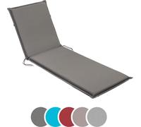 sleepling - Chaise longue de jardin, Coussin pour chaise longue, 190 x 58 cm, 6 cm d'épaisseur, gris