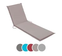sleepling - Chaise longue de jardin, Coussin pour chaise longue, 190 x 58 cm, 6 cm d'épaisseur, gris