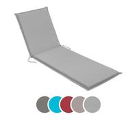 sleepling - Chaise longue de jardin, rembourrage pour chaise longue, 190 x 58 cm, 6 cm d'épaisseur, argenté