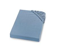 sleepling Comfort bébé Drap-Housse en Flanelle Douce | fabriqué en Allemagne | 100% Coton | pour Matelas jusqu'à 23 cm| avec Bande élastique intégrale | 140 x 190-140 x 200 cm, Bleu Clair