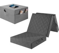 sleepling - Confort Visco Matelas d'invité simple, 195x75x14 cm, matelas pliable, pouf avec housse, degré de dureté universel 2,5, gris