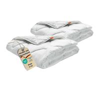 sleepling 191126 Lot de 2 couettes Toute année Moyennes (Remplissage 1.065 GR.), 100% Microfibre, 155 x 220 cm, Blanc