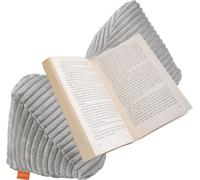 sleepling - Coussin pour livres, coussin de lecture, 38 x 18 cm, gris argenté, os de lecture en microfibre douce (380 gr./m²), lavable à 30 degrés