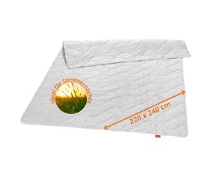 sleepling Couverture d'été 220 x 240 cm, couverture en soie sauvage, légère 220 x 240 cm, housse en 100 % coton, fabriquée en Allemagne, certifié Oeko-Tex, lavable