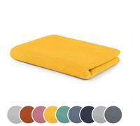 sleepling Couverture gaufrée 100 % coton 150 x 200 cm jaune safran thermorégulatrice lavable 30 °C OEKO-TEX