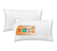 sleepling 197136 Lot de 2 oreillers en Plumes | 100% Coton | Coussins pour canapé | Lavable à 60 °C | Certifié Ökotex 100 et Downpass | Fabriqué en UE | 30 x 50 cm, Blanc