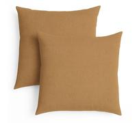 sleepling - Lot de 2 coussins de canapé, 40 x 40 cm, coussin décoratif, oreiller, ocre marron