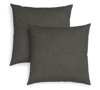 sleepling Lot de 2 coussins de canapé, de 40 x 40 cm, avec rembourrage et housse, décoratifs, en tissu d'ameublement robuste, pour canapé, gris foncé