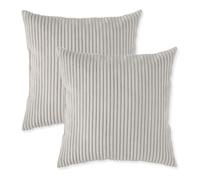 sleepling - Lot de 2 coussins de canapé en velours côtelé, 40 x 40 cm, coussin décoratif, oreiller, beige