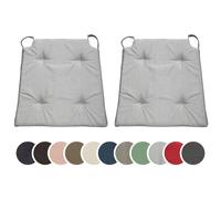 sleepling - Lot de 2 coussins de chaise, pour l'intérieur et l'extérieur, 100% microfibre, 42 x 40 cm, gris clair